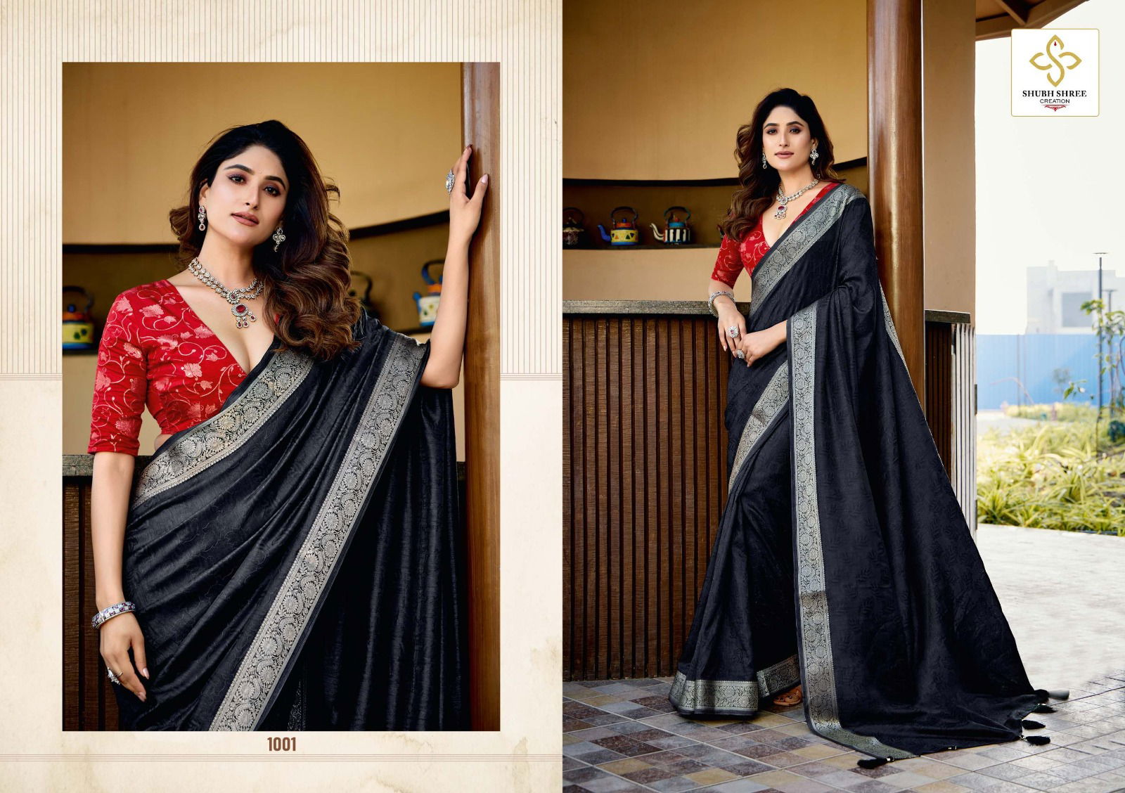 Anupriya By Shubh Shree Velvet Tusser Silk Saree Exporters In India